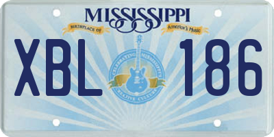 MS license plate XBL186
