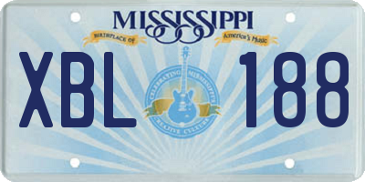 MS license plate XBL188