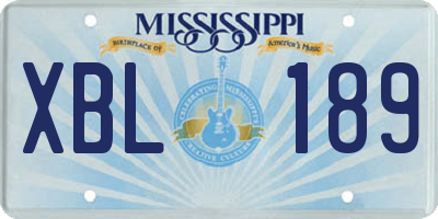 MS license plate XBL189