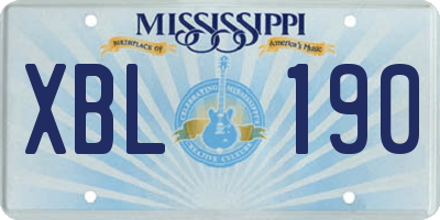 MS license plate XBL190