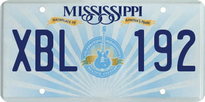 MS license plate XBL192