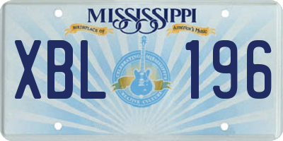 MS license plate XBL196