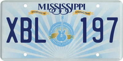 MS license plate XBL197