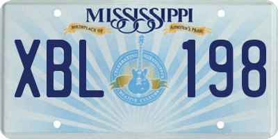 MS license plate XBL198