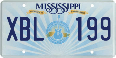 MS license plate XBL199