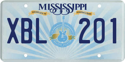 MS license plate XBL201