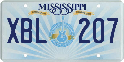 MS license plate XBL207