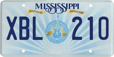 MS license plate XBL210