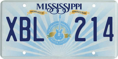 MS license plate XBL214