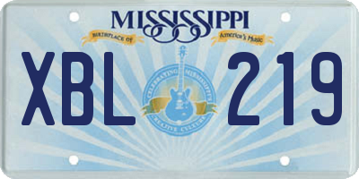MS license plate XBL219