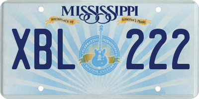 MS license plate XBL222