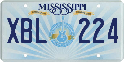 MS license plate XBL224