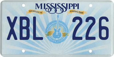 MS license plate XBL226