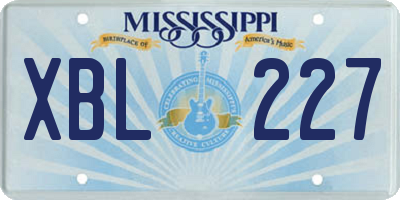 MS license plate XBL227