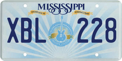 MS license plate XBL228