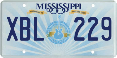 MS license plate XBL229