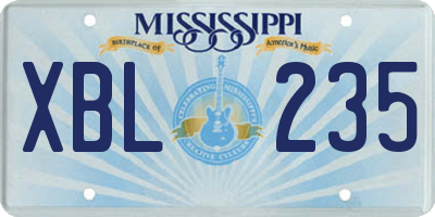 MS license plate XBL235