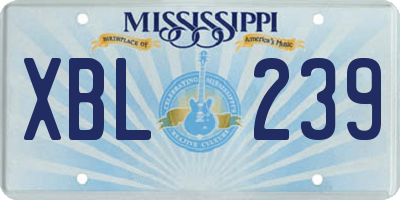 MS license plate XBL239