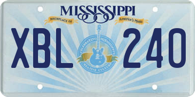 MS license plate XBL240