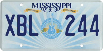 MS license plate XBL244