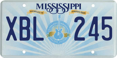MS license plate XBL245
