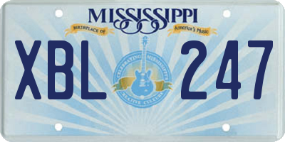 MS license plate XBL247