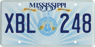 MS license plate XBL248