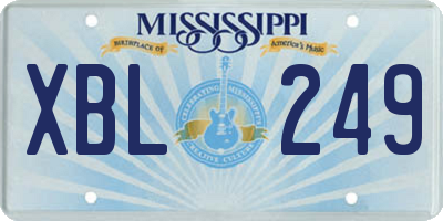 MS license plate XBL249