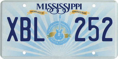 MS license plate XBL252