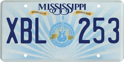 MS license plate XBL253