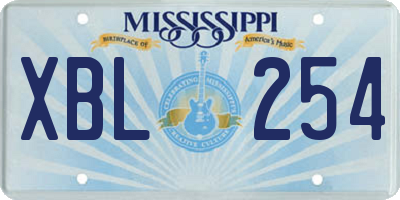MS license plate XBL254