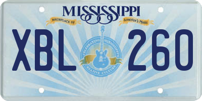 MS license plate XBL260