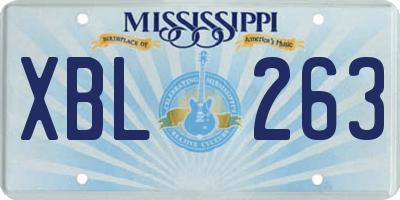 MS license plate XBL263