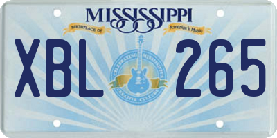 MS license plate XBL265