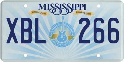 MS license plate XBL266