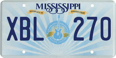 MS license plate XBL270