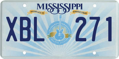 MS license plate XBL271