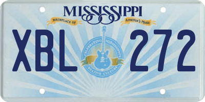 MS license plate XBL272