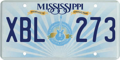 MS license plate XBL273