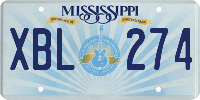 MS license plate XBL274