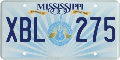 MS license plate XBL275