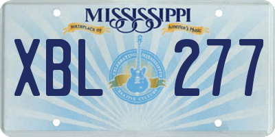MS license plate XBL277