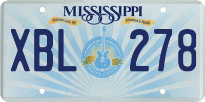 MS license plate XBL278
