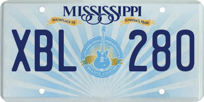 MS license plate XBL280