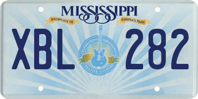 MS license plate XBL282