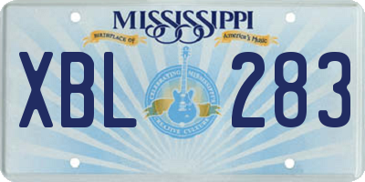 MS license plate XBL283