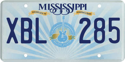 MS license plate XBL285