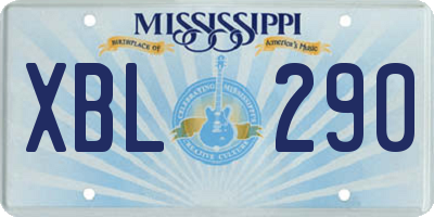 MS license plate XBL290