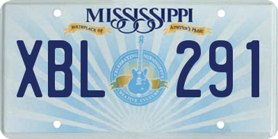 MS license plate XBL291