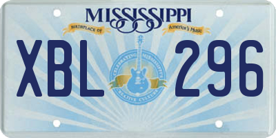 MS license plate XBL296